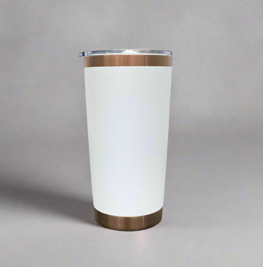 20oz Copper Plated Tumbler White