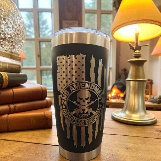 20 oz tumbler 2nd amendment flag
